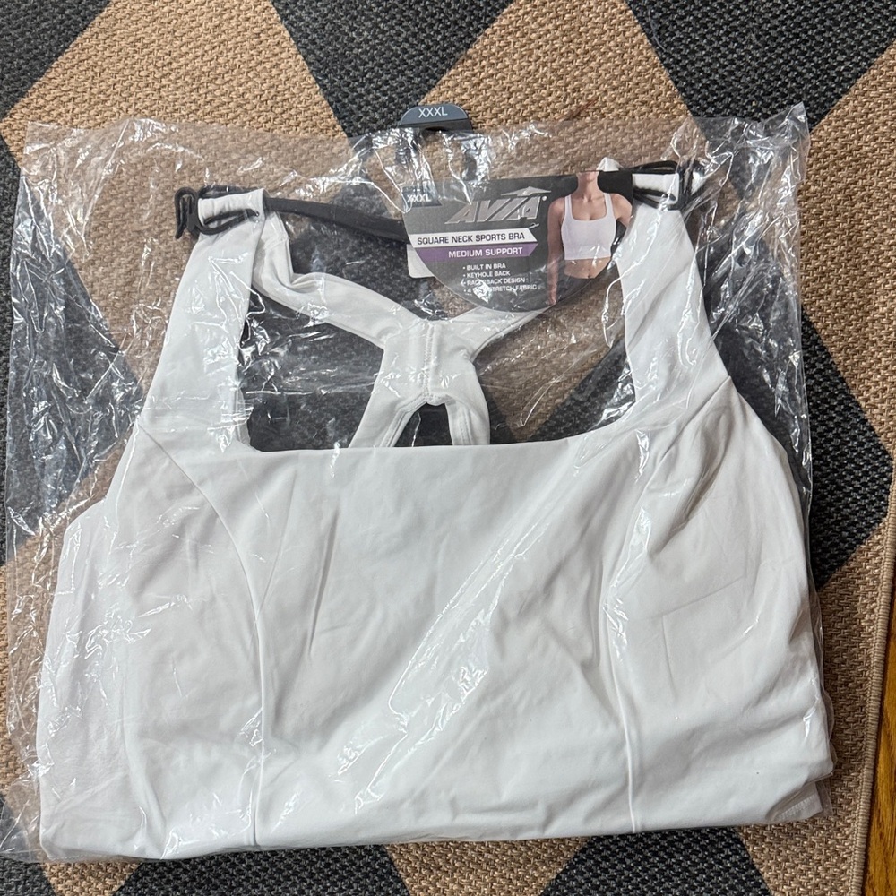 Avia White Square Neck Sports Bra